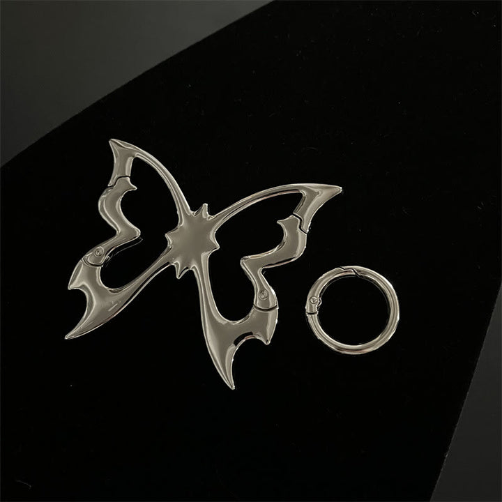 Gothic Abstract Form Metal Camping Keychain Collection - Antique Silver Butterfly - image 3