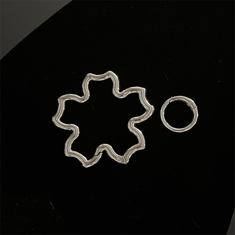 Gothic Abstract Form Metal Camping Keychain Collection - Silver Flower - image 11