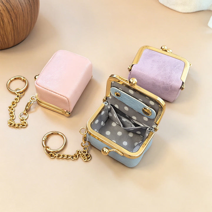 Mini Kiss Frame Bag Charm Small Coin Purse Keychain - image 1