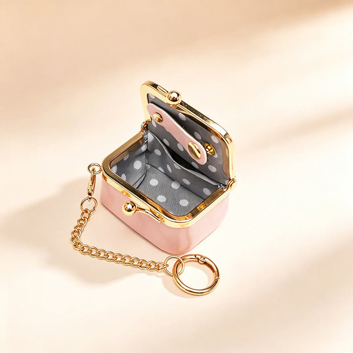 Mini Kiss Frame Bag Charm Small Coin Purse Keychain - image 4