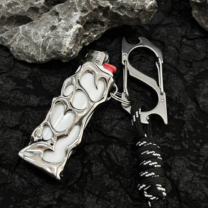 EDC Lighter Case Liquid Hollow-Out Flame Keychain - image 5