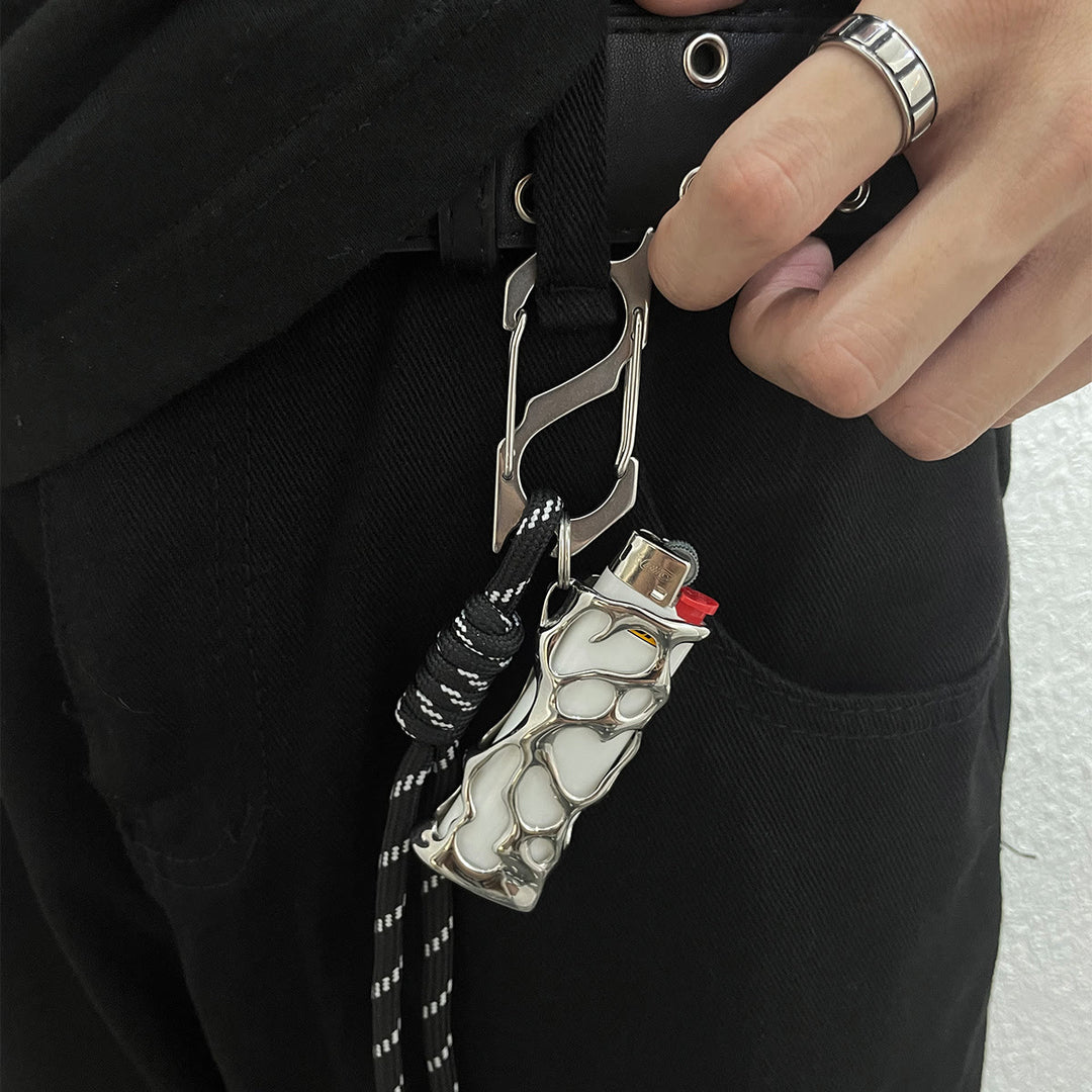 EDC Lighter Case Liquid Hollow-Out Flame Keychain - image 4