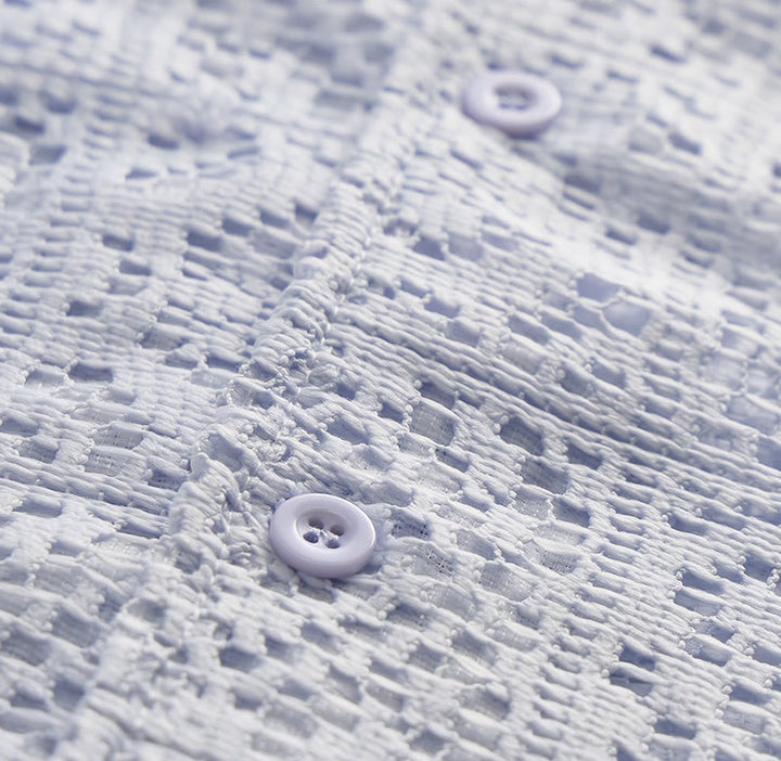 Men's Hollow Lace Cutout Breathable Summer Vacation Shirts - image 7