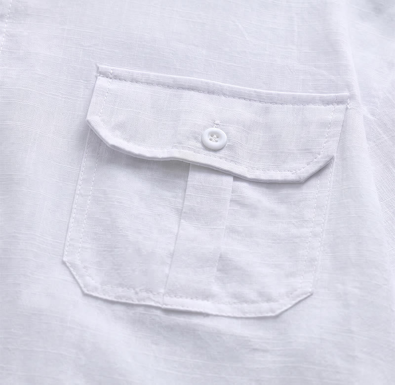 Men's Solid Color Daily Office Casual Pure Cotton Shirts - image 9