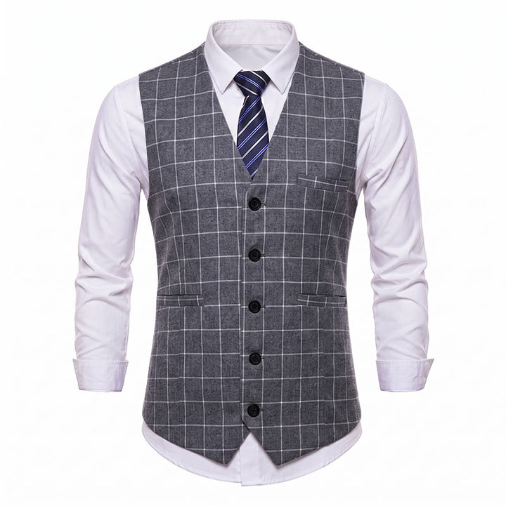 Men's Classic Grid Formal Business Casual Suit Vest - image 9