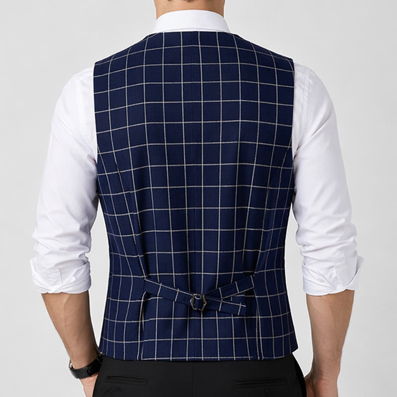 Men's Classic Grid Formal Business Casual Suit Vest - image 3