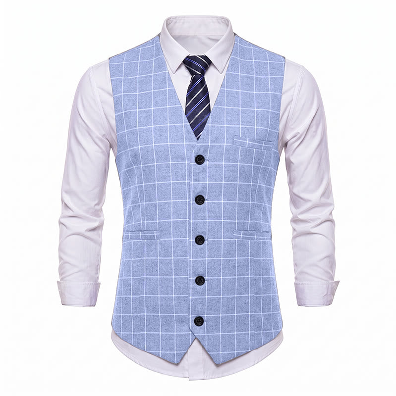 Men's Classic Grid Formal Business Casual Suit Vest - image 10