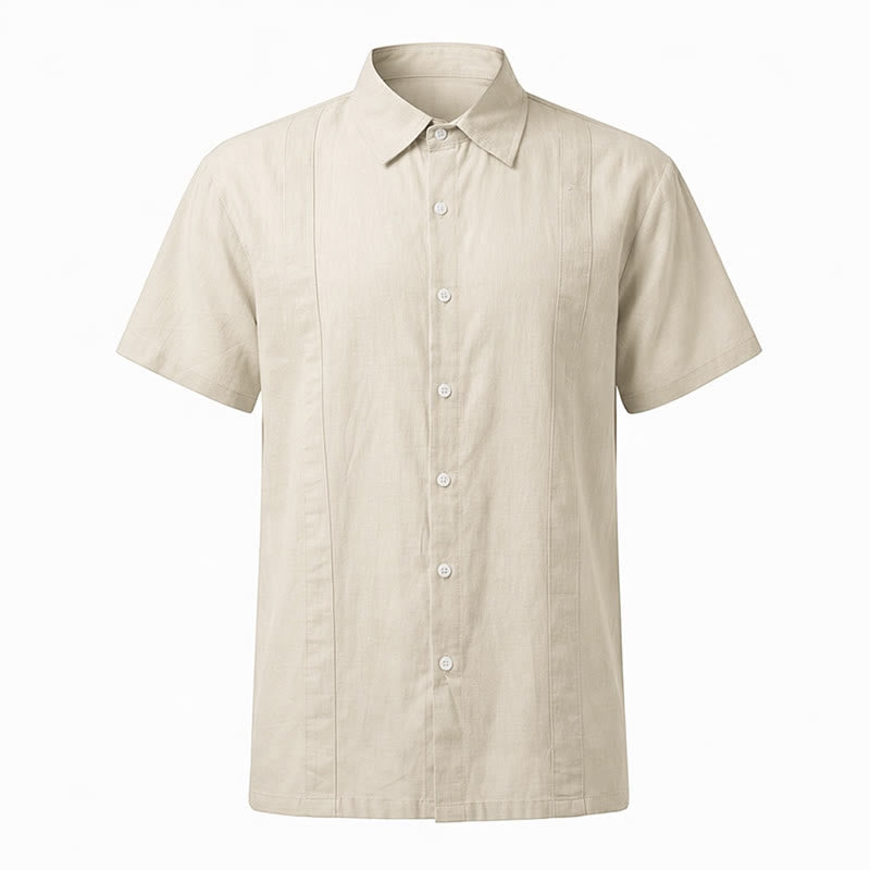 Men's Minimalist Solid Ramie Breathable Summer Casual Cotton Shirt - image 21