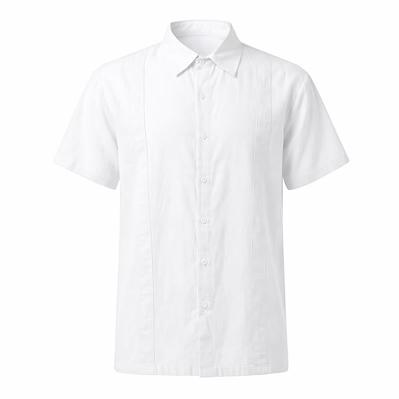 Men's Minimalist Solid Ramie Breathable Summer Casual Cotton Shirt - image 16