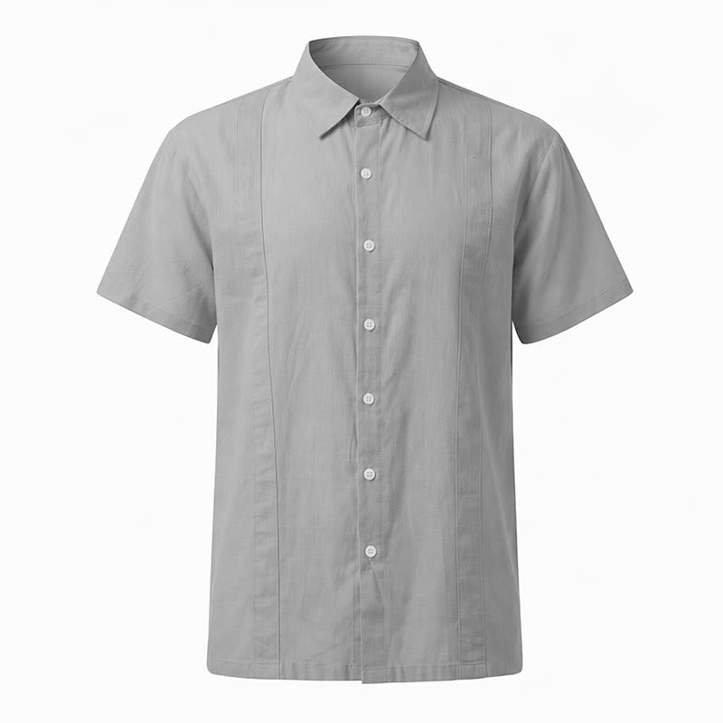 Men's Minimalist Solid Ramie Breathable Summer Casual Cotton Shirt - image 19