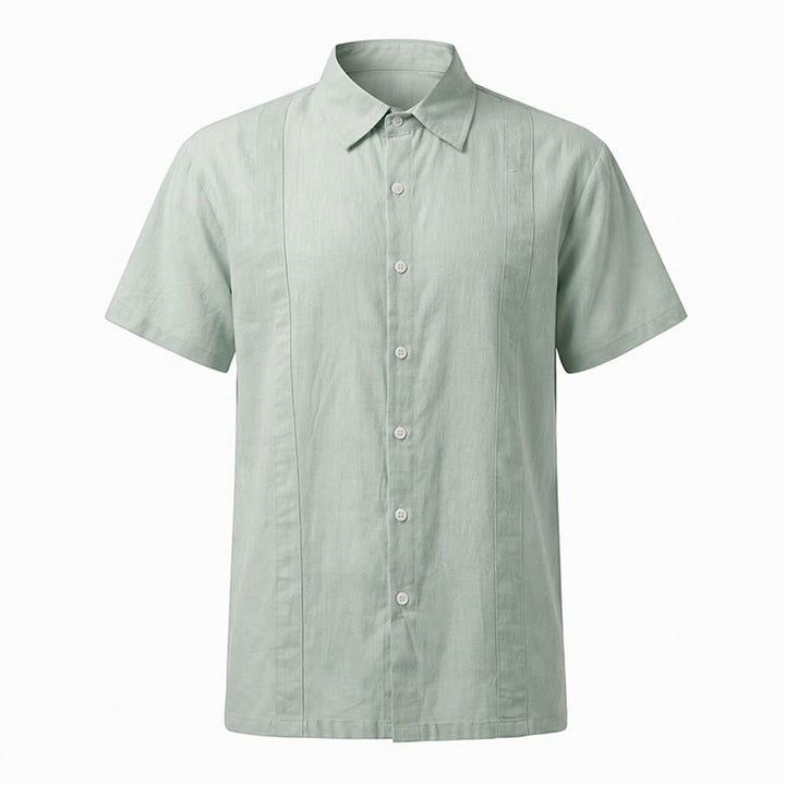 Men's Minimalist Solid Ramie Breathable Summer Casual Cotton Shirt - image 20