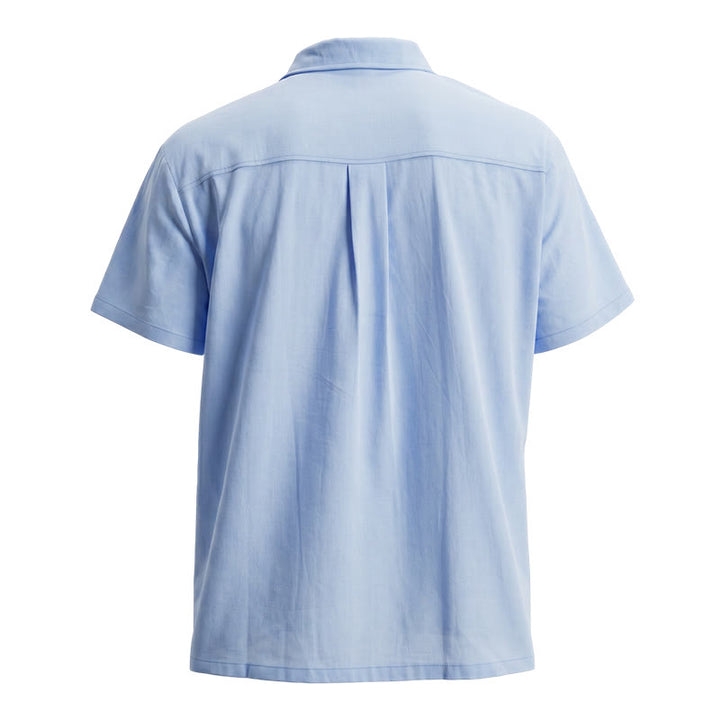 Men's Minimalist Solid Ramie Breathable Summer Casual Cotton Shirt - image 15