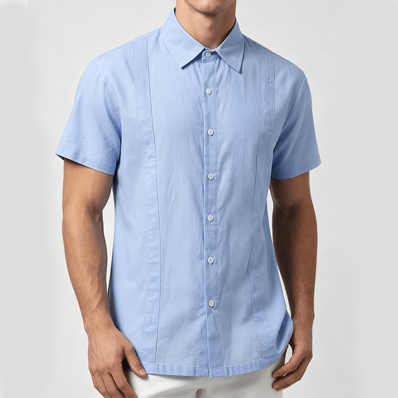 Men's Minimalist Solid Ramie Breathable Summer Casual Cotton Shirt - image 1