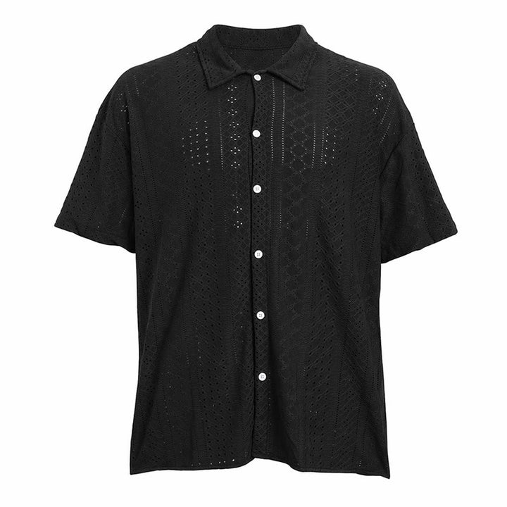 Men's Sporty Casual Jacquard Cotton Shirt - image 16