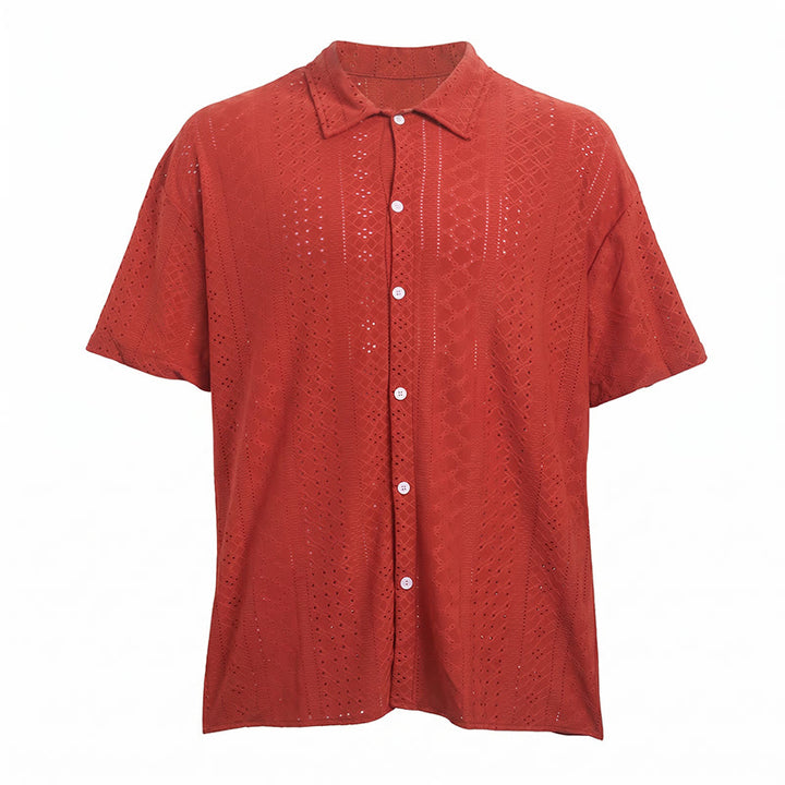 Men's Sporty Casual Jacquard Cotton Shirt - image 13
