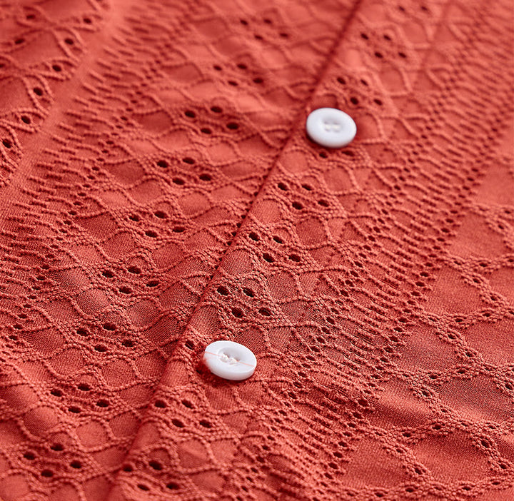 Men's Sporty Casual Jacquard Cotton Shirt - image 9