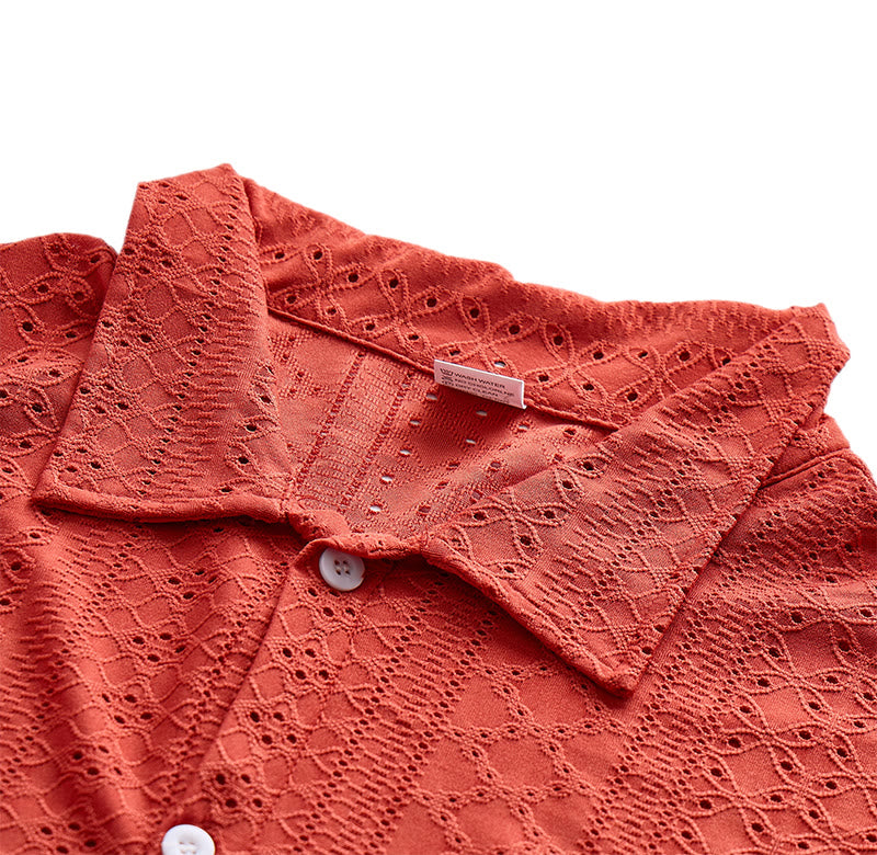 Men's Sporty Casual Jacquard Cotton Shirt - image 8