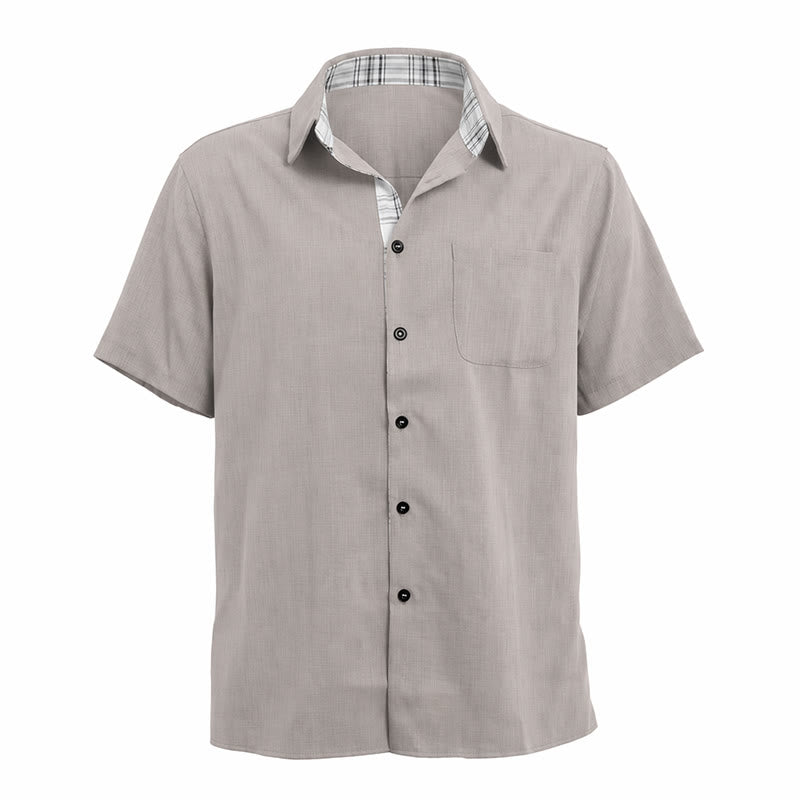 Men's Solid Linen Short Sleeve Button Down Shirt - image 23