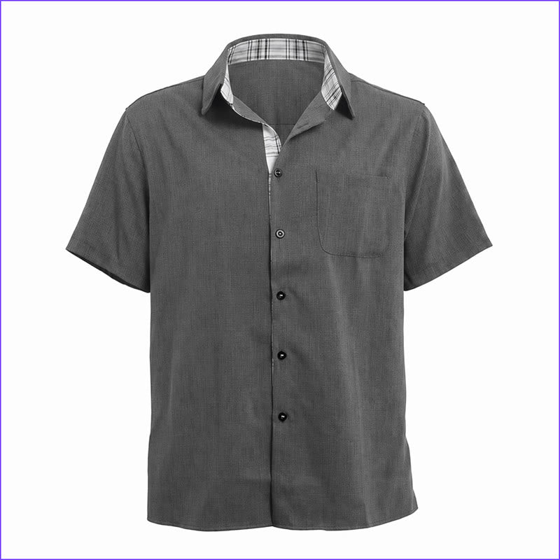 Men's Solid Linen Short Sleeve Button Down Shirt - image 31