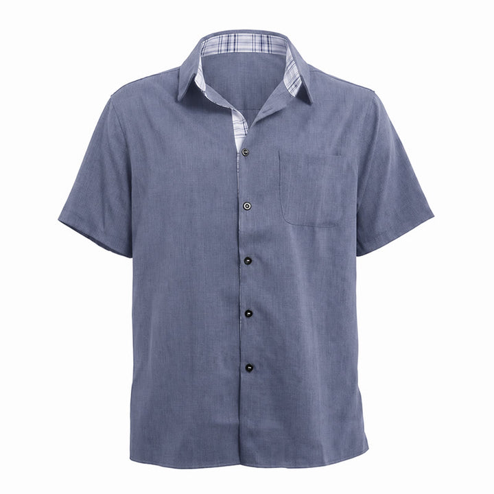 Men's Solid Linen Short Sleeve Button Down Shirt - image 25