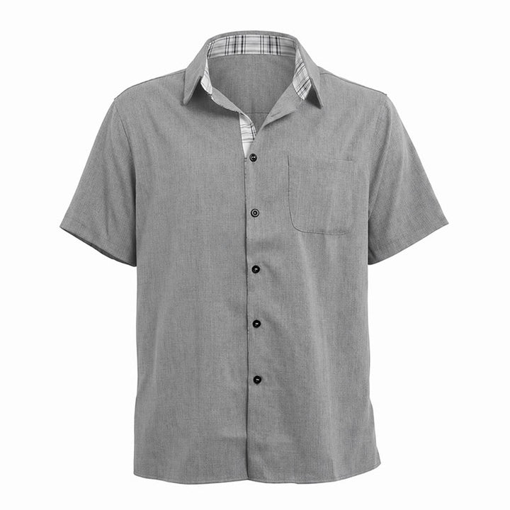 Men's Solid Linen Short Sleeve Button Down Shirt - image 30