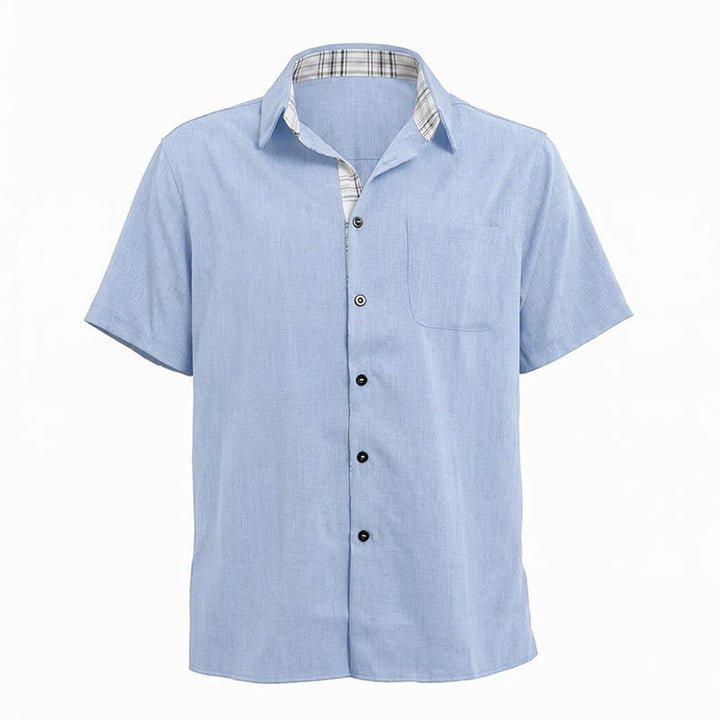 Men's Solid Linen Short Sleeve Button Down Shirt - image 24