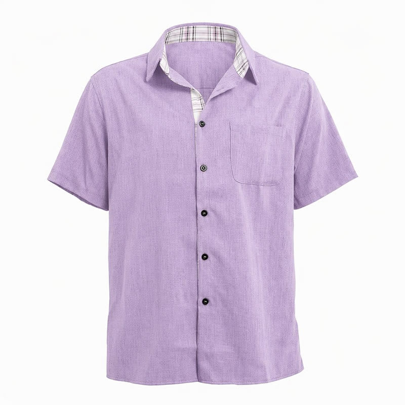 Men's Solid Linen Short Sleeve Button Down Shirt - image 28
