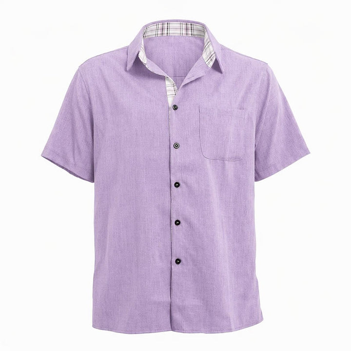 Men's Solid Linen Short Sleeve Button Down Shirt - image 28