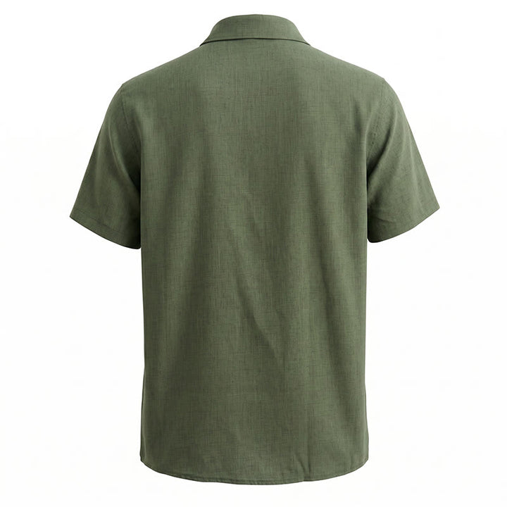 Men's Solid Linen Short Sleeve Button Down Shirt - image 21
