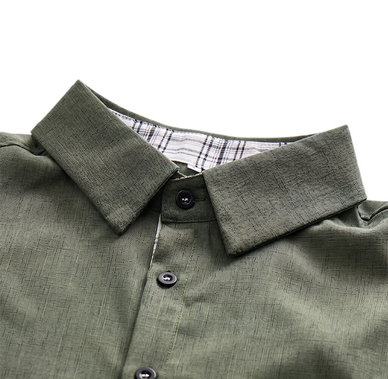 Men's Solid Linen Short Sleeve Button Down Shirt - image 15