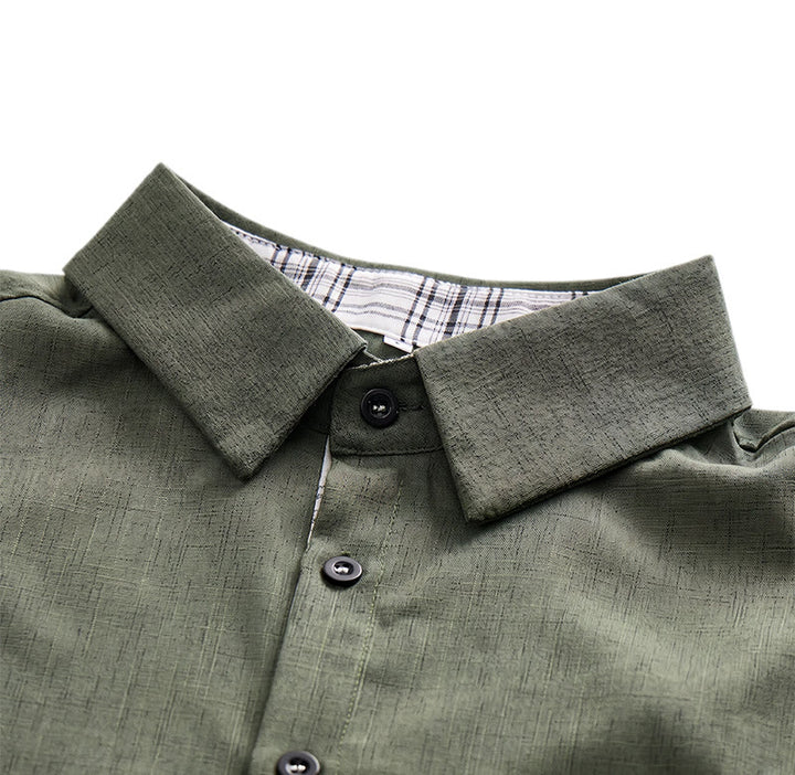 Men's Solid Linen Short Sleeve Button Down Shirt - image 15