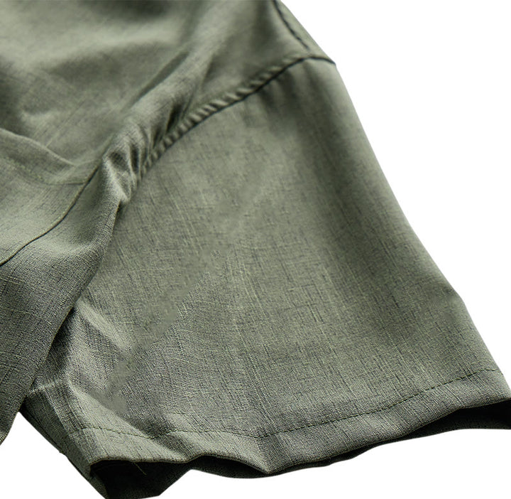 Men's Solid Linen Short Sleeve Button Down Shirt - image 18