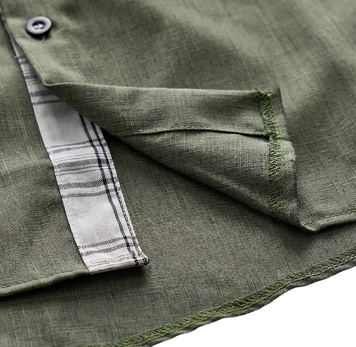 Men's Solid Linen Short Sleeve Button Down Shirt - image 19