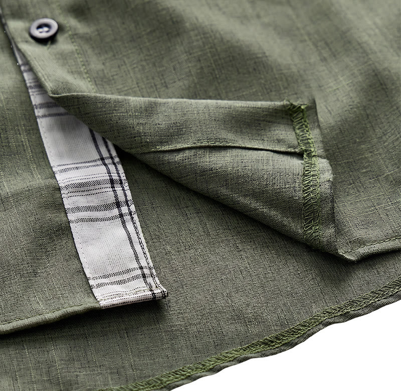 Men's Solid Linen Short Sleeve Button Down Shirt - image 19