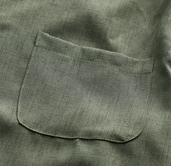 Men's Solid Linen Short Sleeve Button Down Shirt - image 17