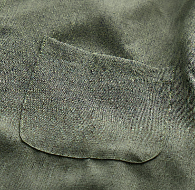 Men's Solid Linen Short Sleeve Button Down Shirt - image 17
