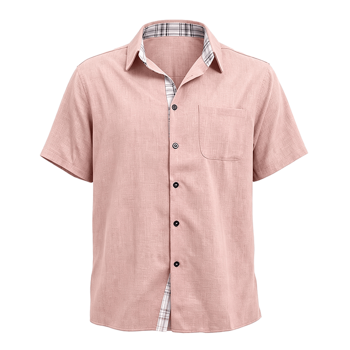 Men's Solid Linen Short Sleeve Button Down Shirt - image 33