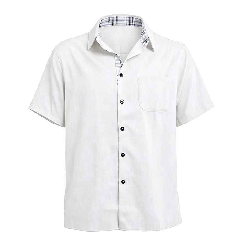 Men's Solid Linen Short Sleeve Button Down Shirt - image 22