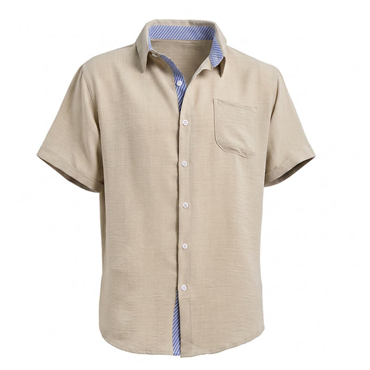 Men's Contrast Striped Inner Pocket Casual Summer Casual Shirts - image 14