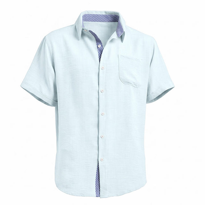 Men's Contrast Striped Inner Pocket Casual Summer Casual Shirts - image 19