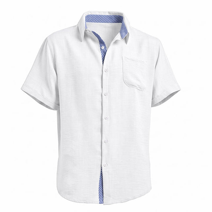 Men's Contrast Striped Inner Pocket Casual Summer Casual Shirts - image 16