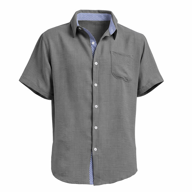 Men's Contrast Striped Inner Pocket Casual Summer Casual Shirts - image 20