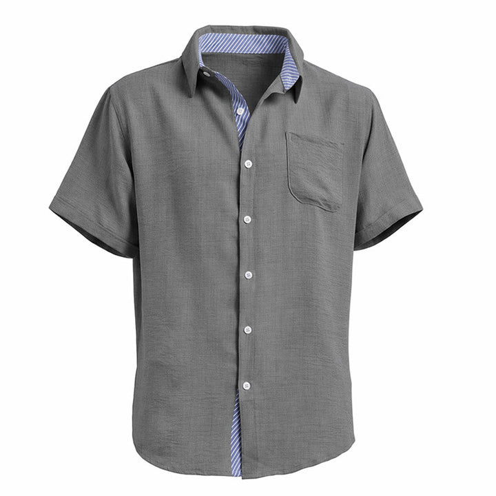 Men's Contrast Striped Inner Pocket Casual Summer Casual Shirts - image 20
