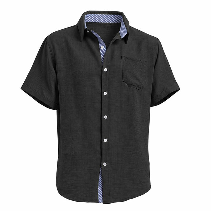 Men's Contrast Striped Inner Pocket Casual Summer Casual Shirts - image 17