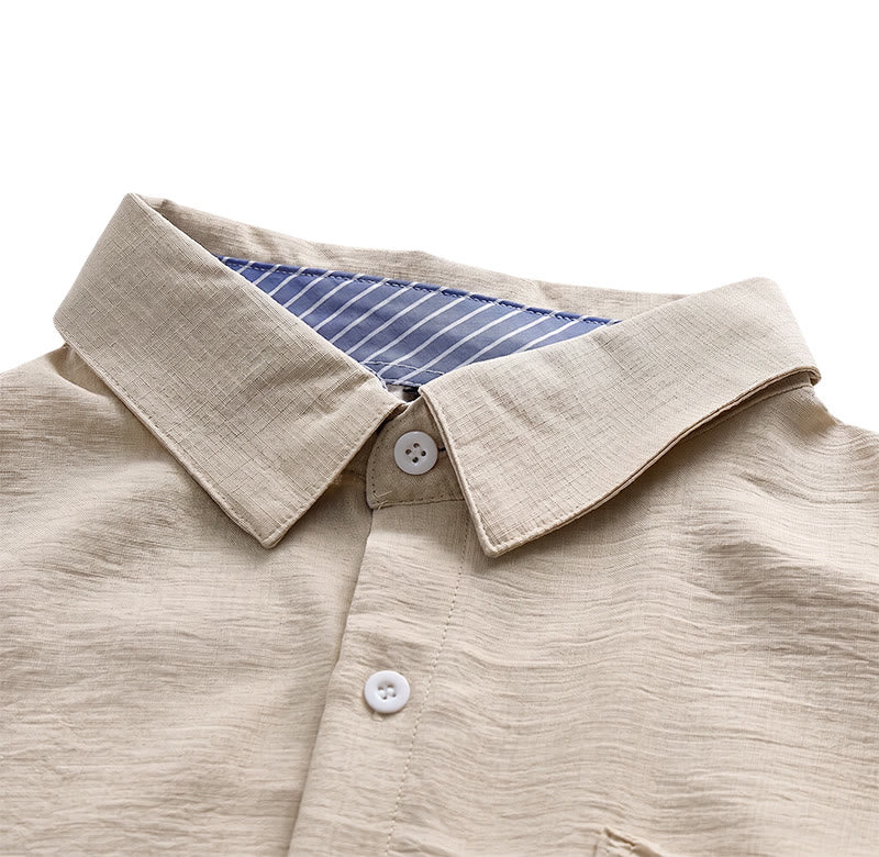 Men's Contrast Striped Inner Pocket Casual Summer Casual Shirts - image 9