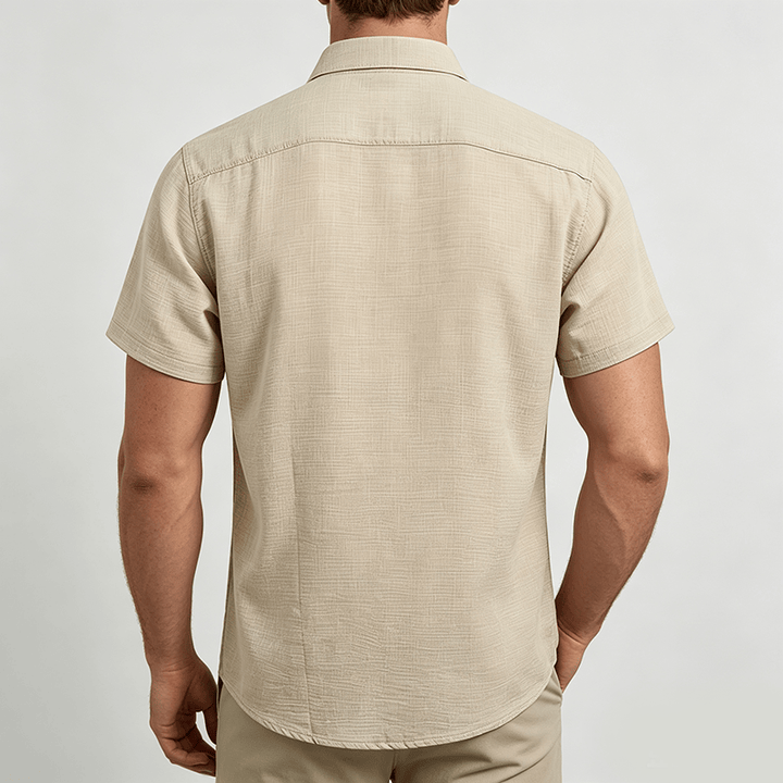 Men's Contrast Striped Inner Pocket Casual Summer Casual Shirts - image 3