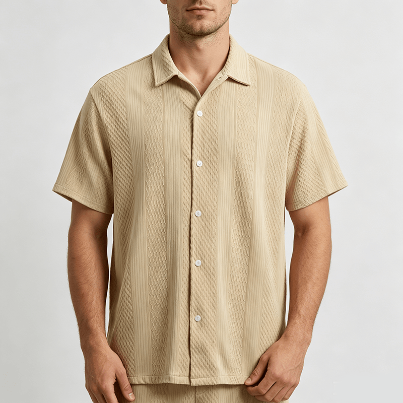Men's Solid Hollow Cool Touch Daily Street Knitted Shirt  - image 1