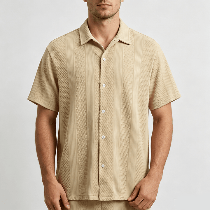 Men's Solid Hollow Cool Touch Daily Street Knitted Shirt  - image 1