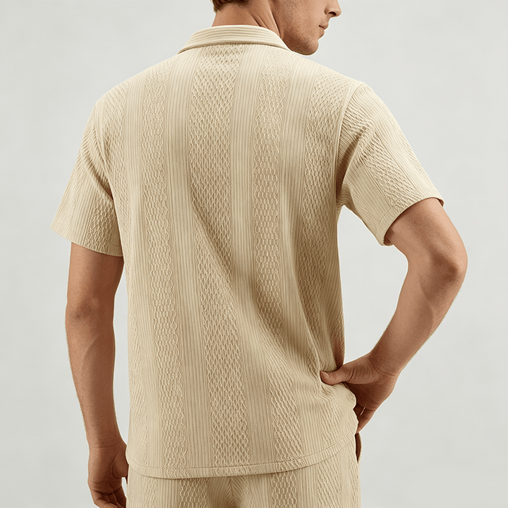 Men's Solid Hollow Cool Touch Daily Street Knitted Shirt  - image 3