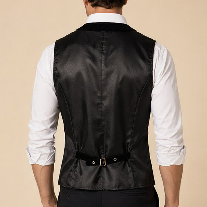 Men's Elegant Steampunk Single Button Dress Suit Vest - image 2